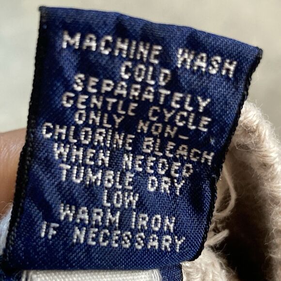 Gap Sweater Womens Large Cotton Ribbed Beige V Neck Preppy Basic Vtg - Picture 7 of 8